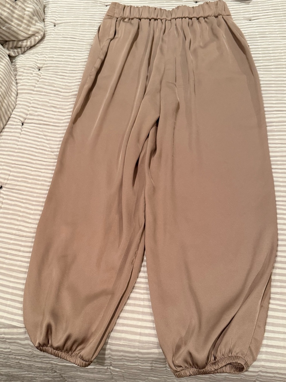 Express Women's Satin Jogger Pants in Blush - Picture 4 of 5